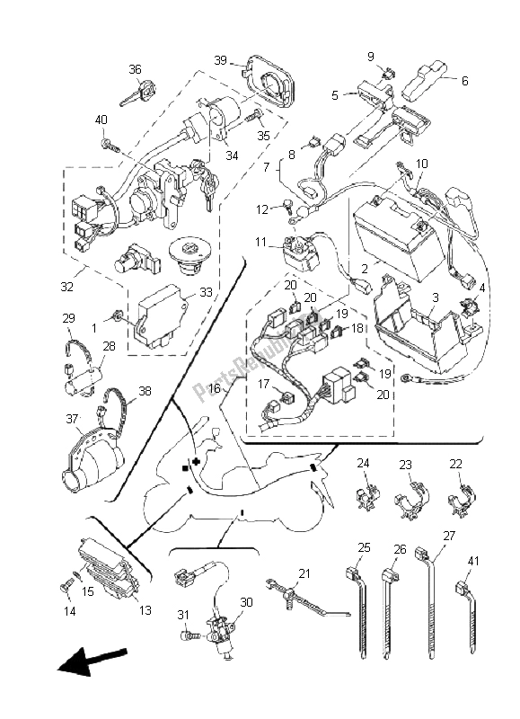 All parts for the Electrical 1 of the Yamaha YP 400A Majesty 2011