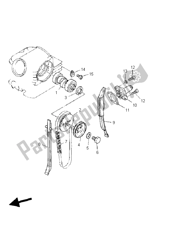 Todas las partes para árbol De Levas Y Cadena de Yamaha YFM 125 Grizzly 2006