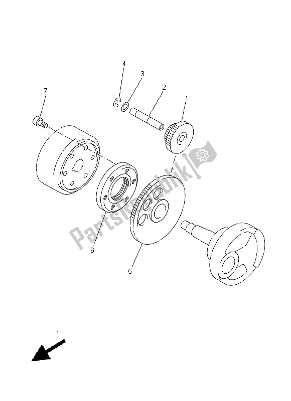 All parts for the Starter of the Yamaha YP 250R 2014