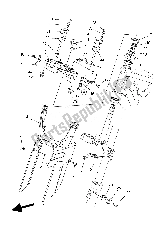 Toutes les pièces pour le Pilotage du Yamaha XT 660R 2010