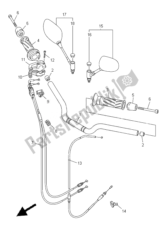 Tutte le parti per il Maniglia E Cavo Dello Sterzo del Yamaha FZ8 N 800 2014