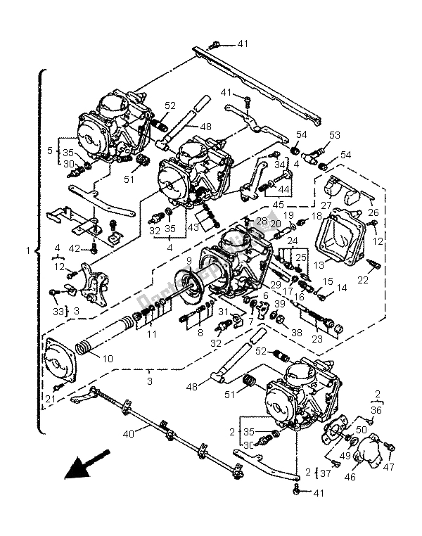 Todas as partes de Carburador do Yamaha XJ 600S Diversion 1996