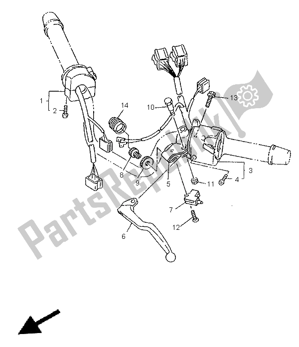 All parts for the Handle Switch & Lever of the Yamaha XJ 900S Diversion 1996