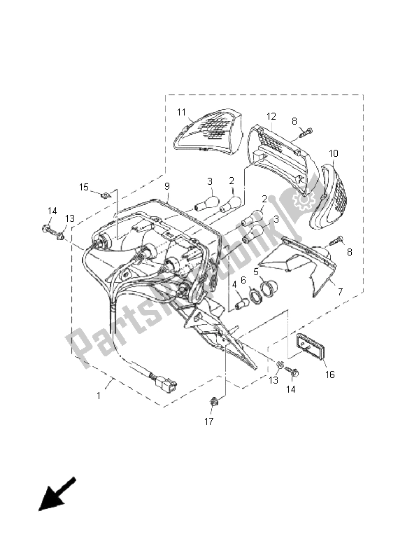 Todas las partes para Luz De La Cola de Yamaha XP 500 T MAX 2005