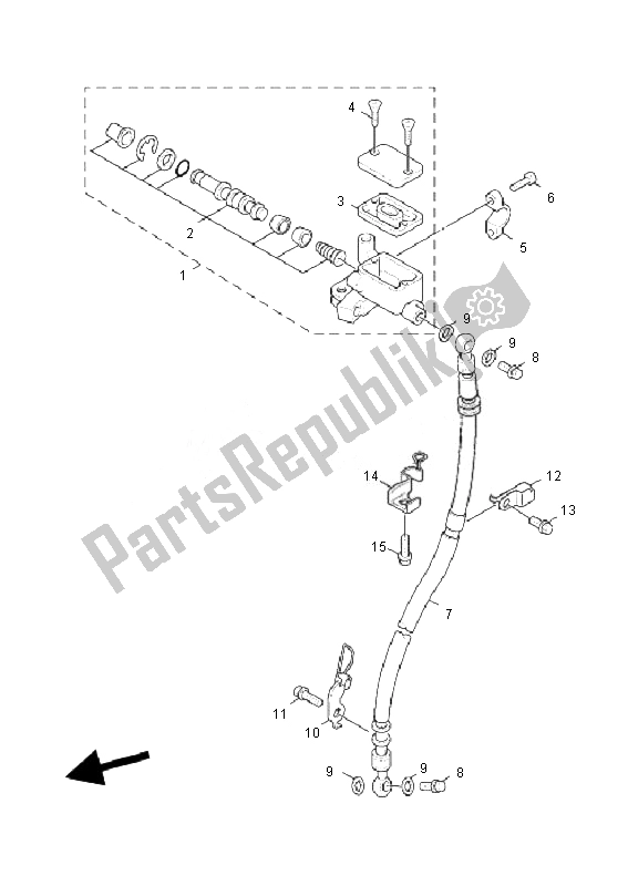 Tutte le parti per il Pompa Freno Anteriore del Yamaha NXC 125 EA Cygnus X 2010