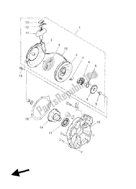 All parts for the Alternate (engine) of the Yamaha YFM 125 Breeze 2003