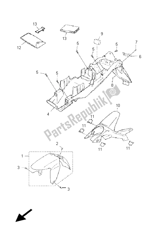 Toutes les pièces pour le Aile du Yamaha TZR 50 2011