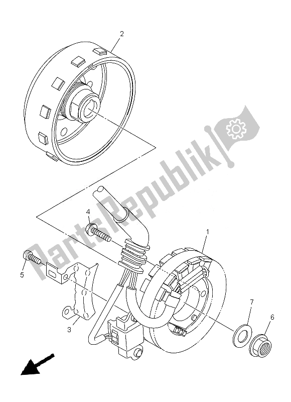 All parts for the Generator of the Yamaha WR 450F 2013