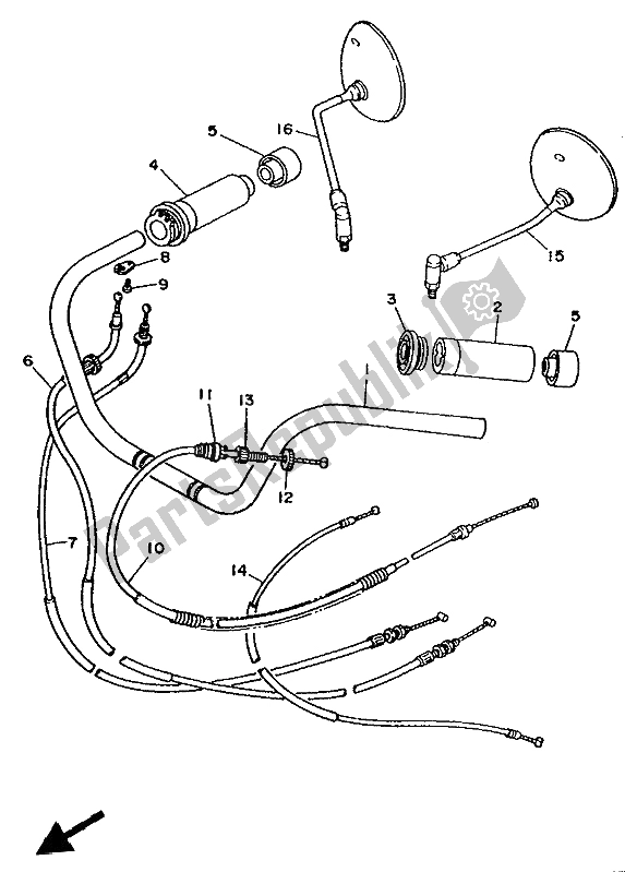 Toutes les pièces pour le Poignée Et Câble De Direction du Yamaha XV 1100 Virago 1994