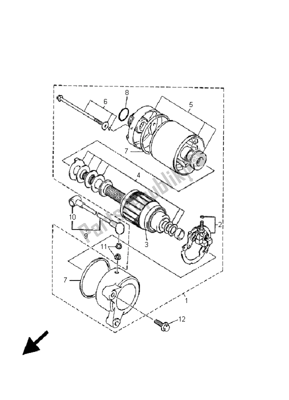 Tutte le parti per il Motore Di Avviamento del Yamaha XJ 600S Diversion 2001