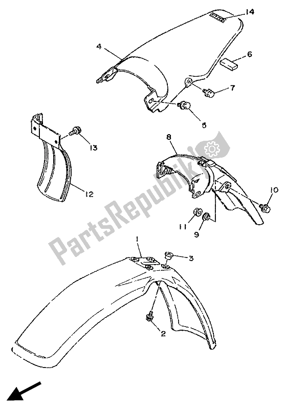 All parts for the Fender of the Yamaha DT 125R 1994