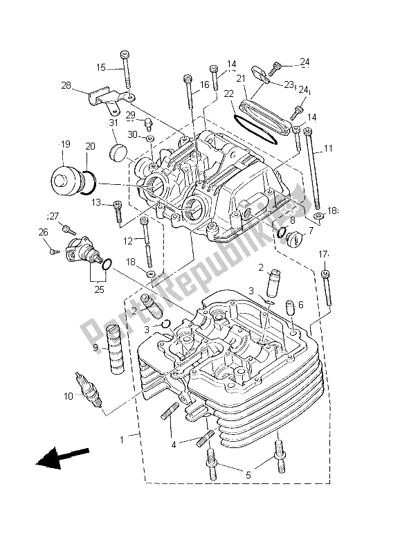 Todas las partes para Cabeza De Cilindro de Yamaha XT 600E 2002