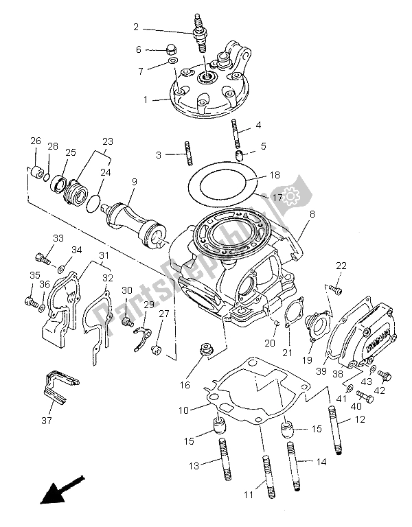 Toutes les pièces pour le Culasse du Yamaha YZ 250 1997