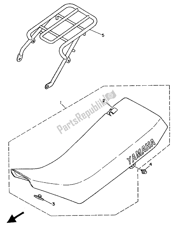 All parts for the Seat of the Yamaha DT 125R 1992