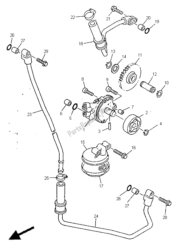 Todas as partes de Bomba De óleo do Yamaha YZ 400F 1999