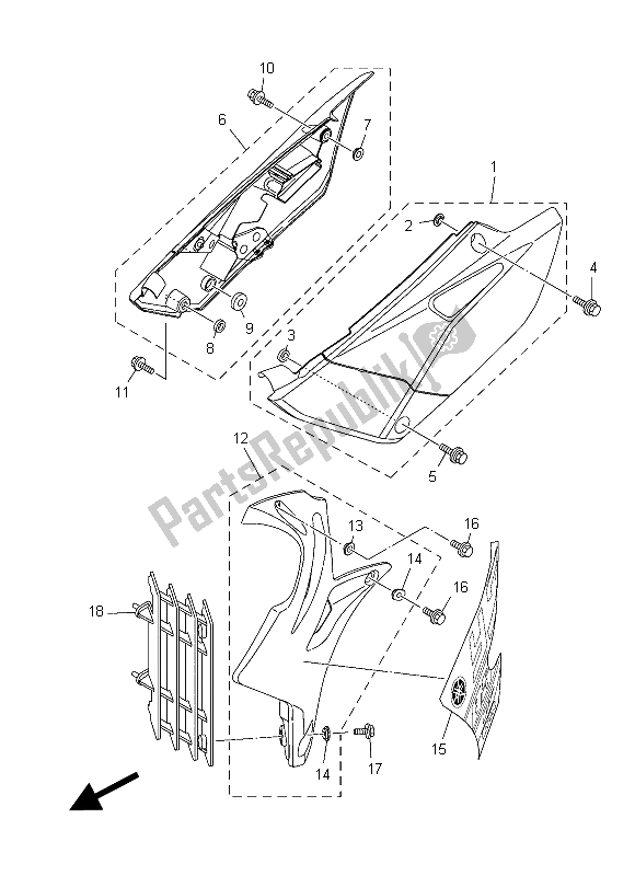 Wszystkie części do Boczna Ok? Adka Yamaha YZ 85 LW 2015