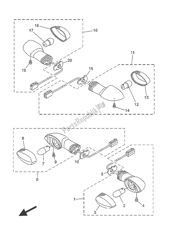 Tutte le parti per il Luce Lampeggiante del Yamaha MT-07 Tracer ABS 700 2016