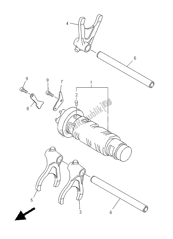 All parts for the Shift Cam & Fork of the Yamaha XJ 6 FA 600 2014
