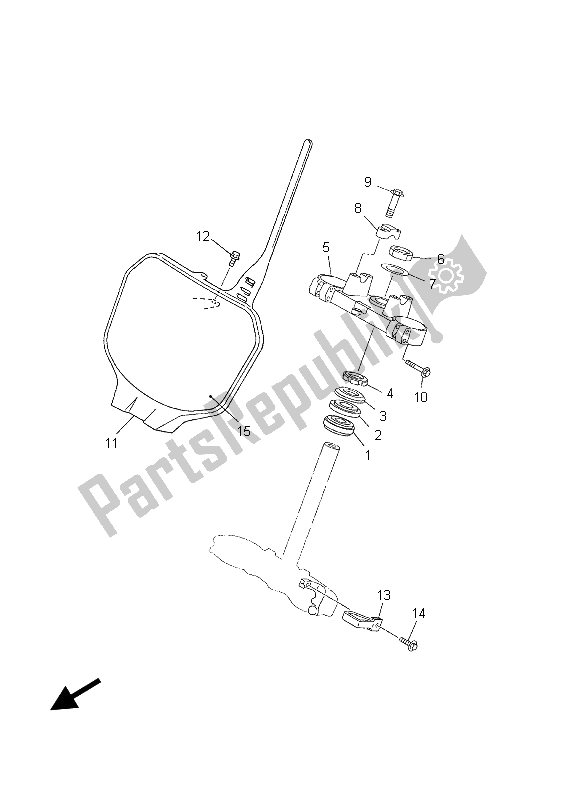 Todas las partes para Direccion de Yamaha YZ 250F 2003