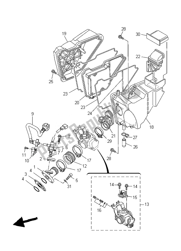 Tutte le parti per il Presa del Yamaha YBR 125 ED 2010