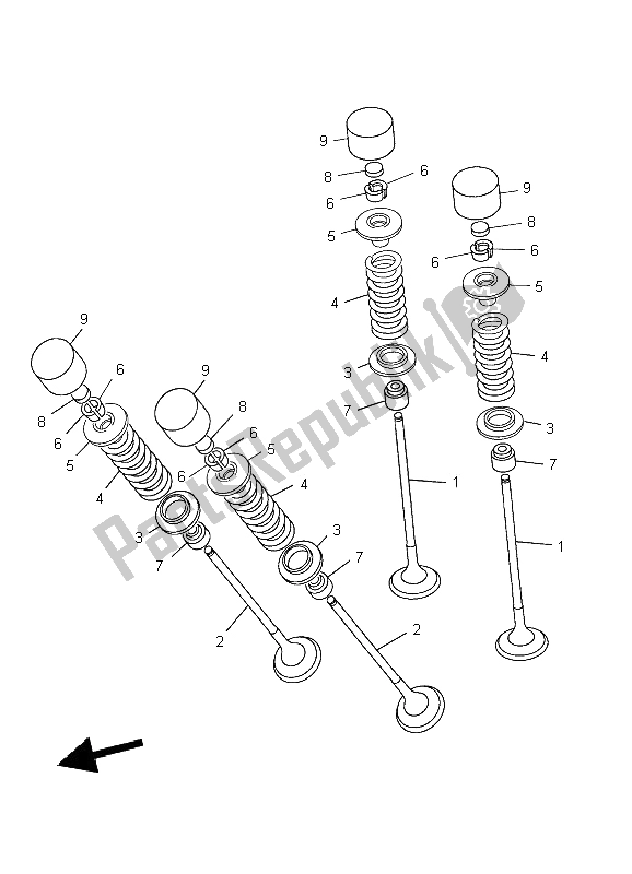 Alle onderdelen voor de Klep van de Yamaha FZ8 NA 800 2011