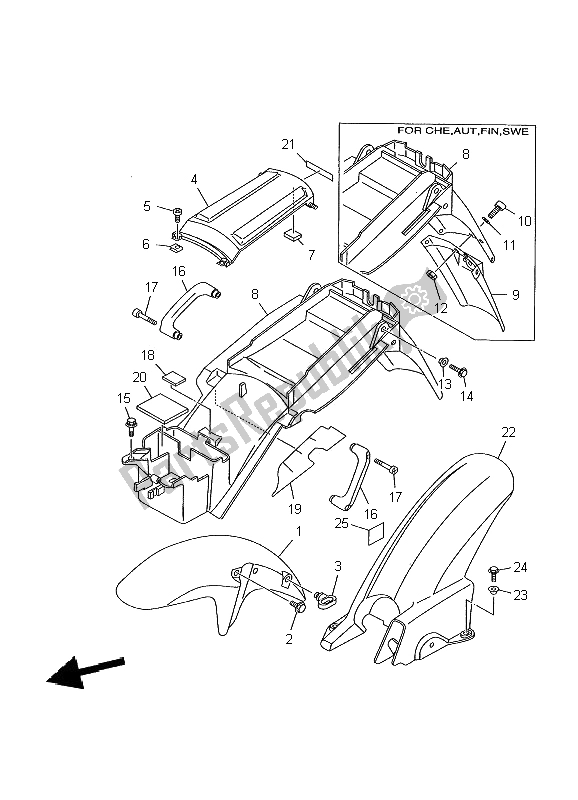 Todas las partes para Defensa de Yamaha TDR 125 2002