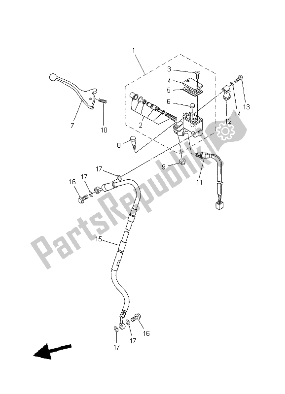 Tutte le parti per il Pompa Freno Anteriore del Yamaha XT 660R 2004