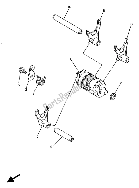 Todas las partes para Cambio De Leva Y Horquilla de Yamaha YZ 250 1989