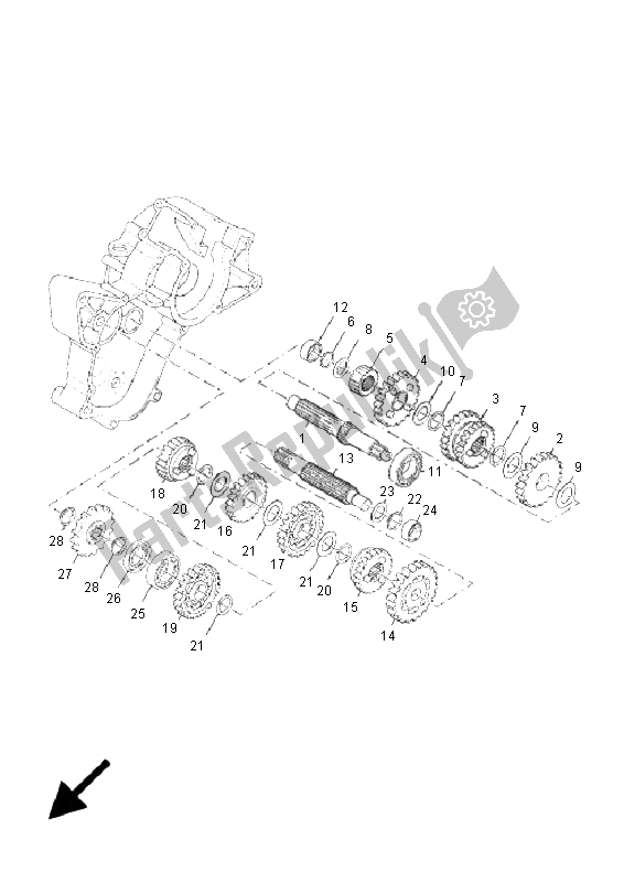 Alle onderdelen voor de Overdragen van de Yamaha DT 50R SM 2011