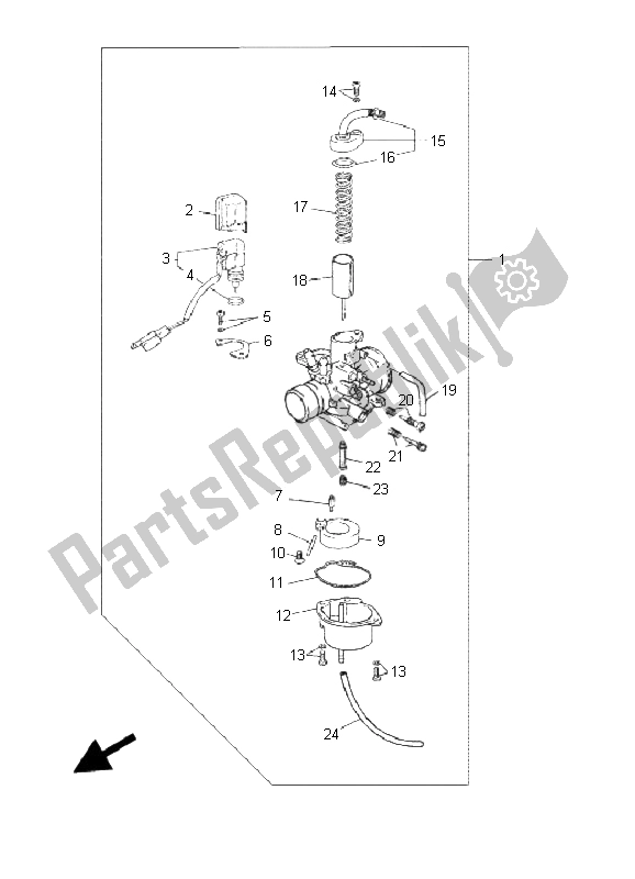 Toutes les pièces pour le Carburateur du Yamaha CS 50 RR LC JOG 2008