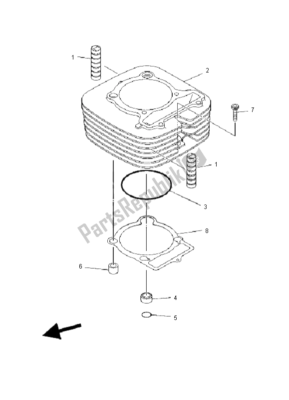 Wszystkie części do Cylinder Yamaha YFM 400 FW Kodiak Manual 2001