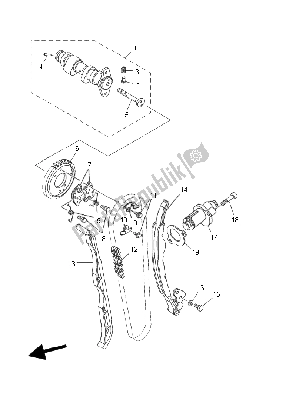 Toutes les pièces pour le Arbre à Cames Et Chaîne du Yamaha YFM 660 FA Grizzly 2005