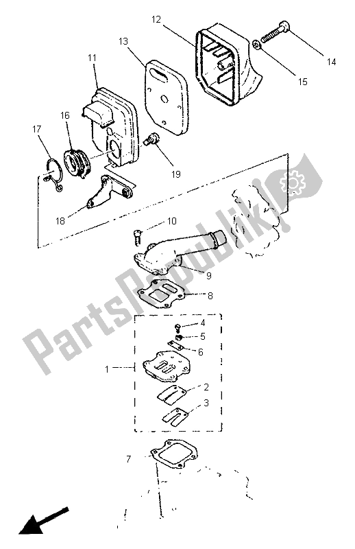 All parts for the Intake of the Yamaha PW 50 1995