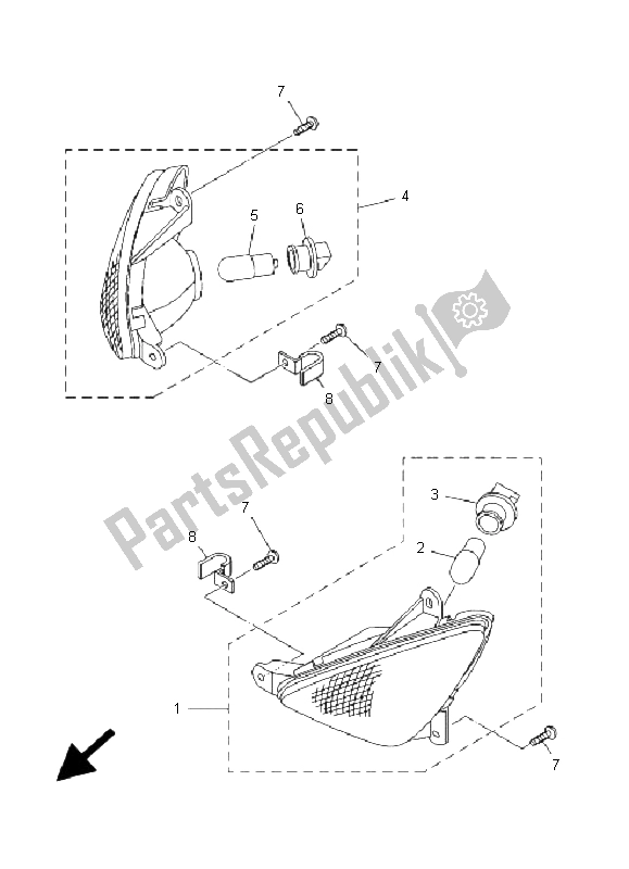 All parts for the Flasher Light of the Yamaha XP 500 T MAX 2006