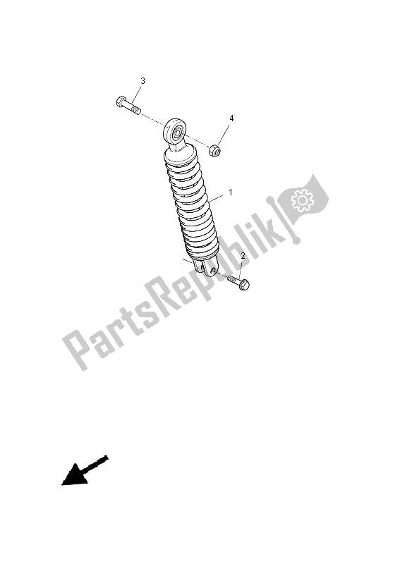 All parts for the Rear Suspension of the Yamaha NS 50 2013