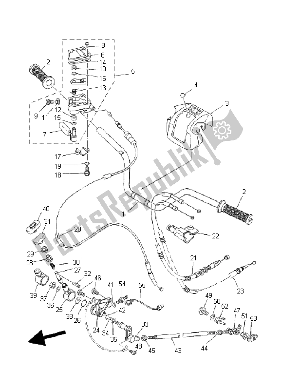 Tutte le parti per il Maniglia E Cavo Dello Sterzo del Yamaha YFM 350 Warrior 2004