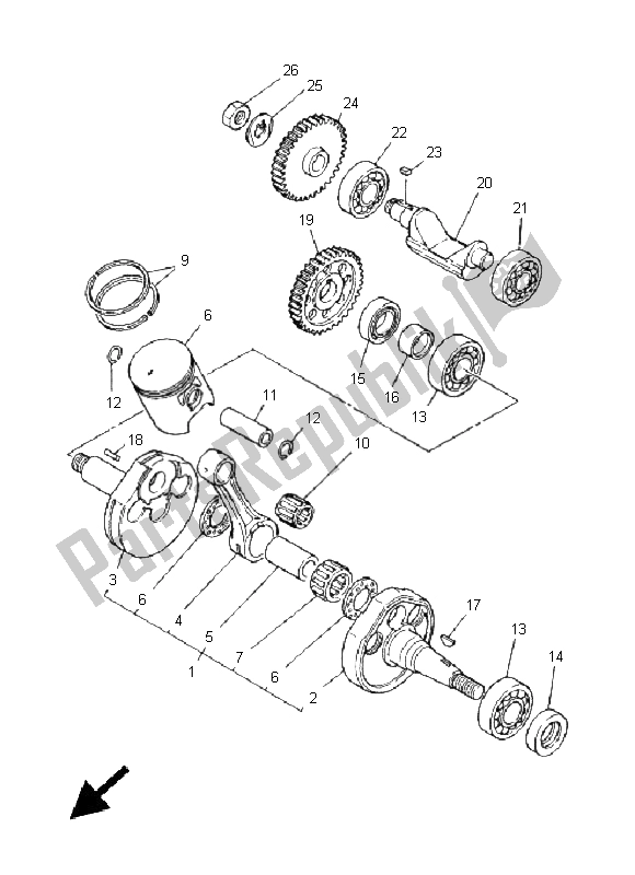 Wszystkie części do Wa? Korbowy I T? Ok Yamaha DT 125X 2005