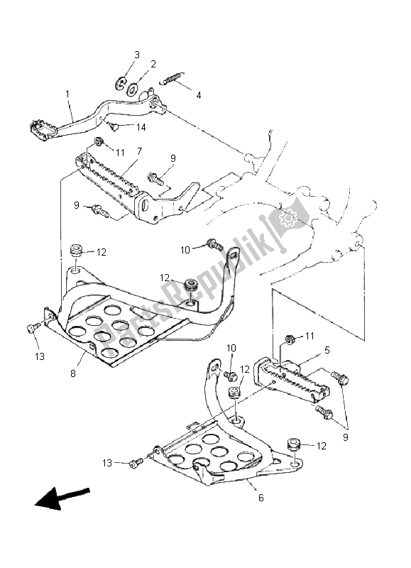 Toutes les pièces pour le Support Et Repose-pieds du Yamaha YFZ 350 Banshee 2006