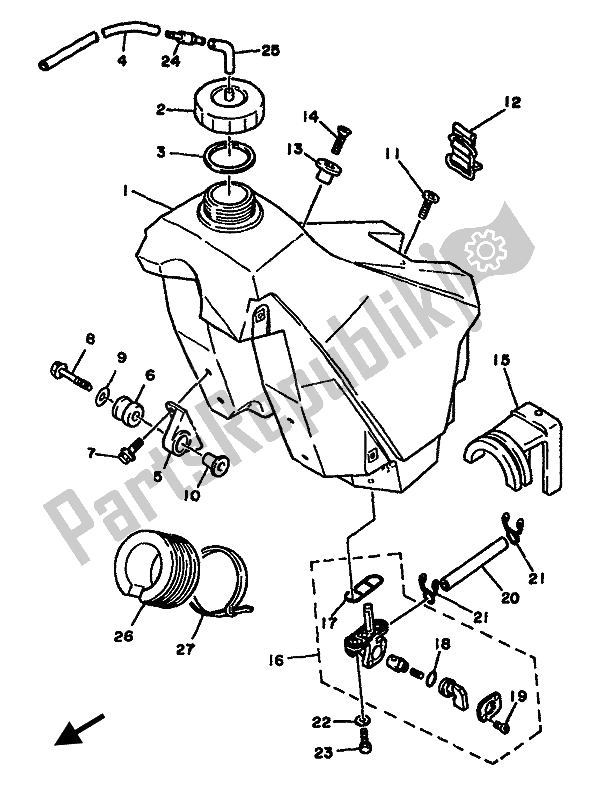 Toutes les pièces pour le Réservoir D'essence du Yamaha YZ 125F LC 1994