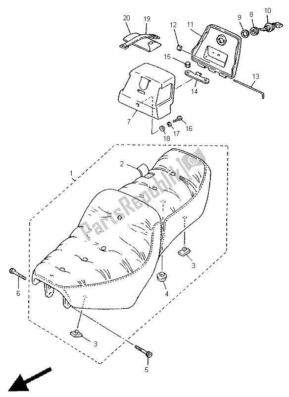 All parts for the Seat of the Yamaha XV 1100 Virago 1998