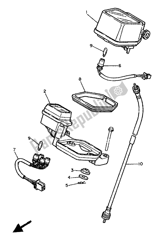 All parts for the Meter of the Yamaha XT 600K 1993