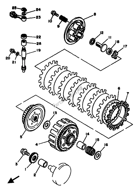 Toutes les pièces pour le Embrayage du Yamaha YZ 125F LC 1994