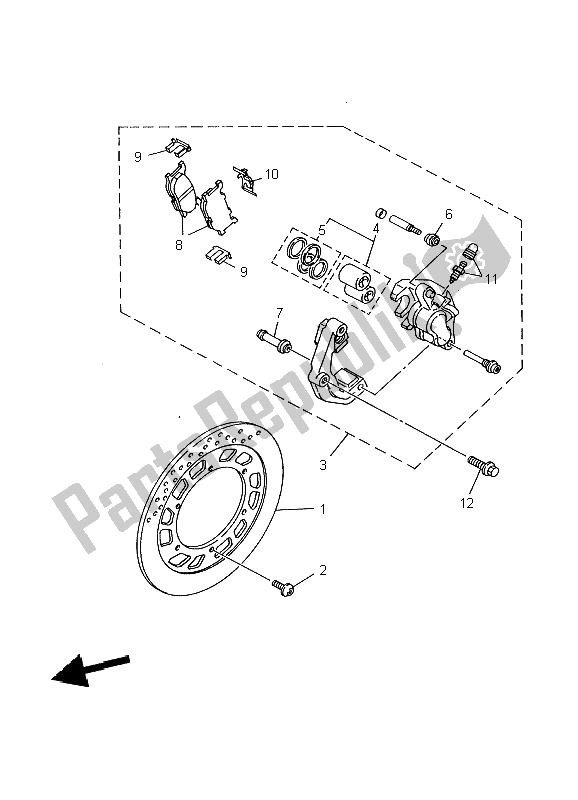 Todas las partes para Pinza De Freno Delantero de Yamaha TDR 125 2002