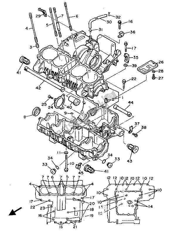 Tutte le parti per il Carter del Yamaha FJ 1200 1986