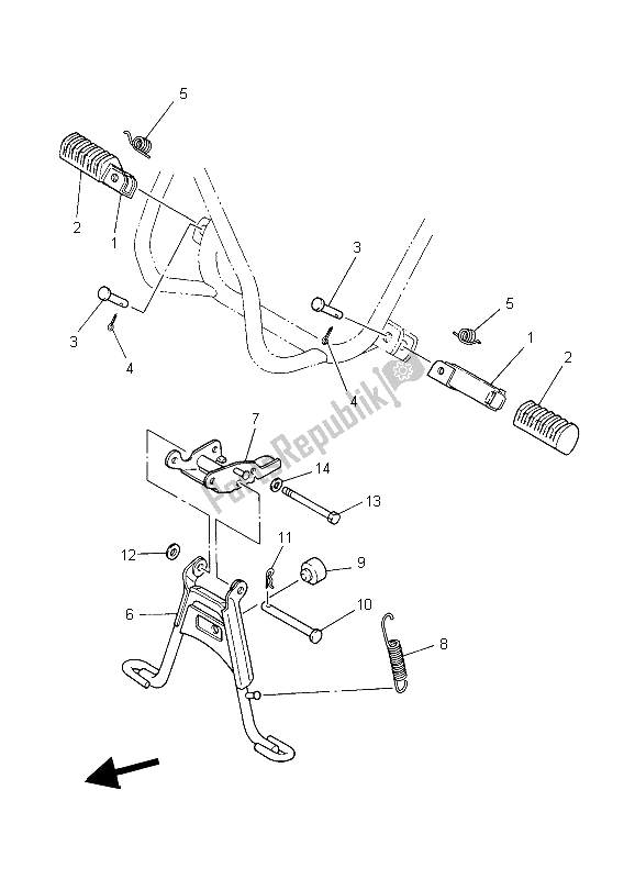 Todas las partes para Soporte Y Reposapiés de Yamaha PW 50 2006