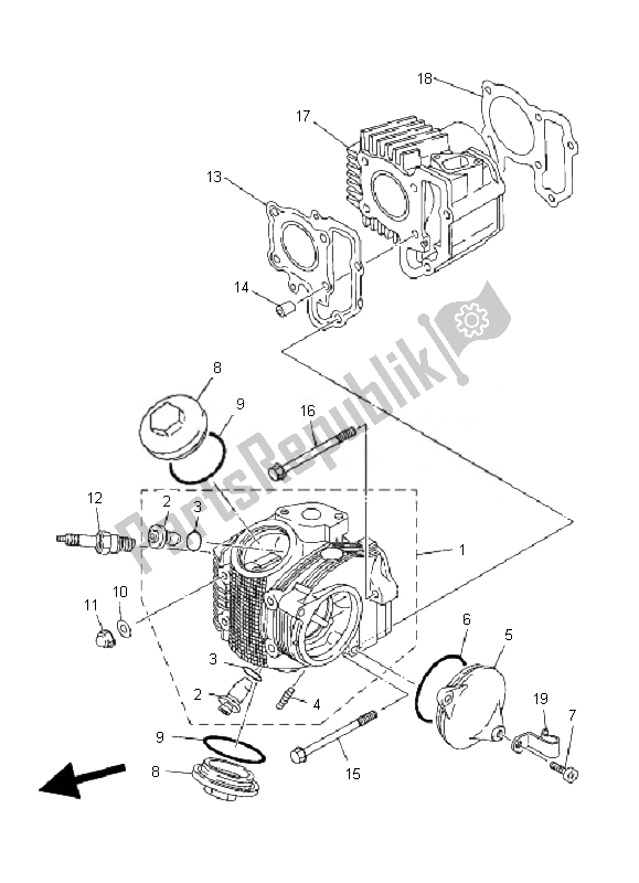 Toutes les pièces pour le Culasse du Yamaha TT R 90E 2007