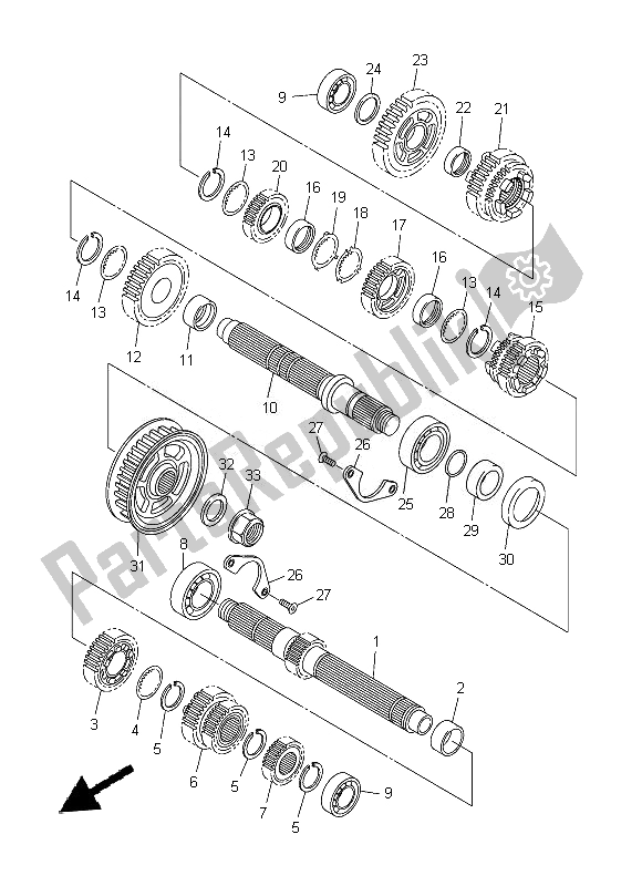 Todas as partes de Transmissão do Yamaha XVS 1300A 2014