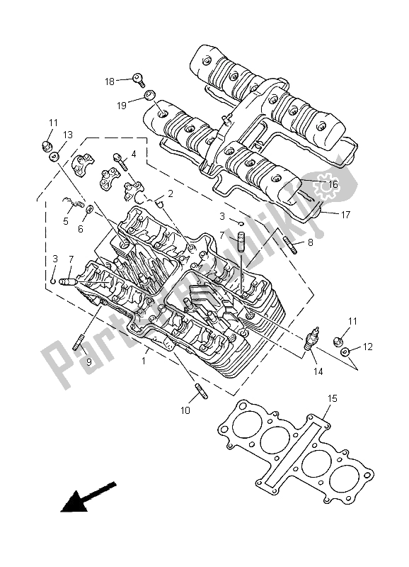 Wszystkie części do G? Owica Cylindra Yamaha XJ 900S Diversion 2000