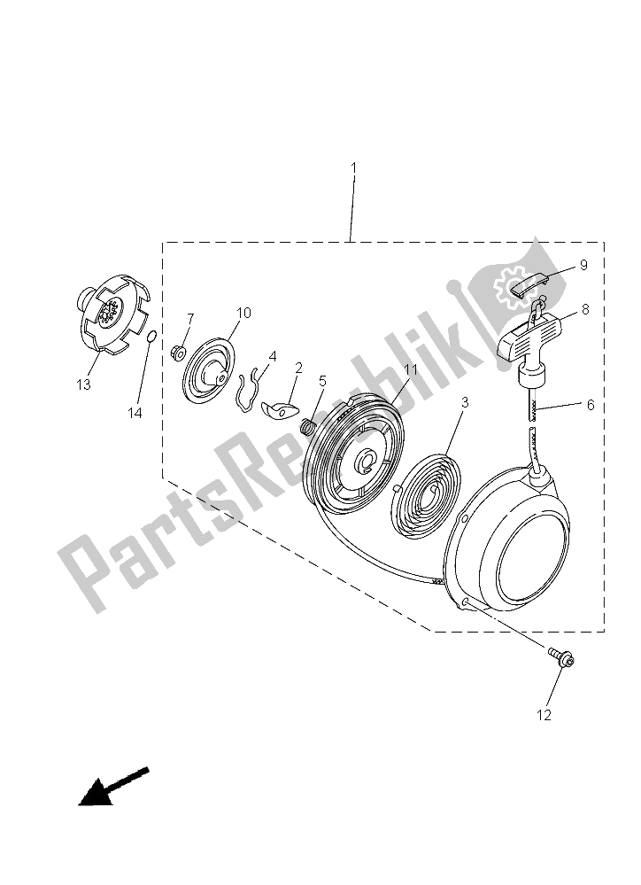 All parts for the Alternate For Engine of the Yamaha YFM 350A Grizzly 4X4 2015