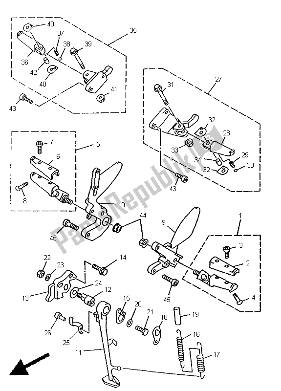 Todas las partes para Soporte Y Reposapiés de Yamaha TRX 850 1998